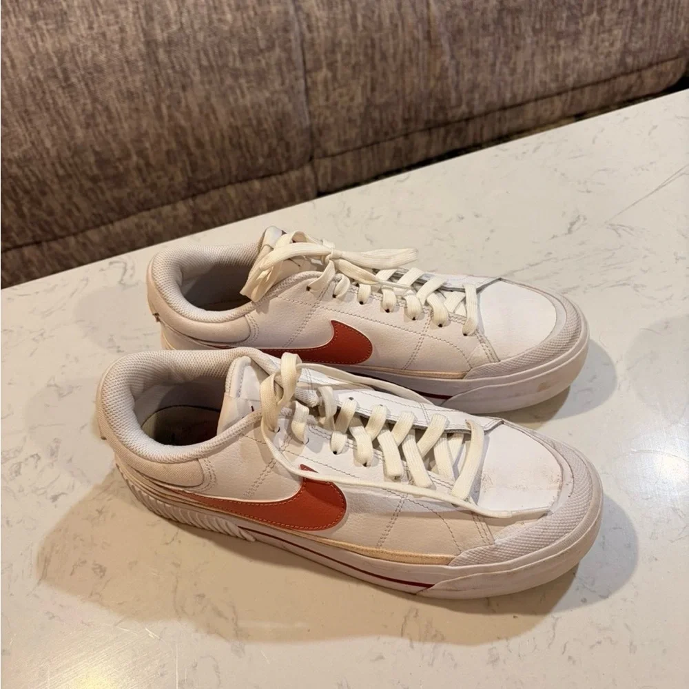 Nike White and Orange Sneakers